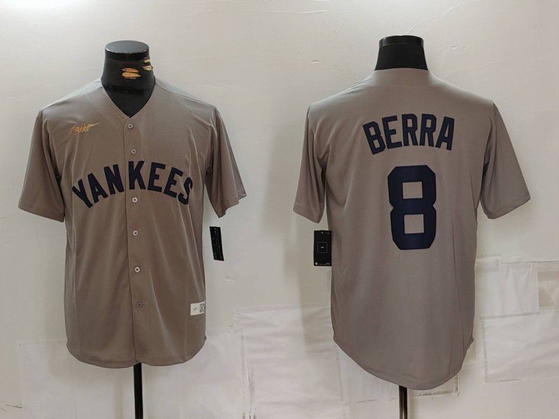 Men New York Yankees 8 Barra Grey Game 2024 Nike MLB Jersey style 8191